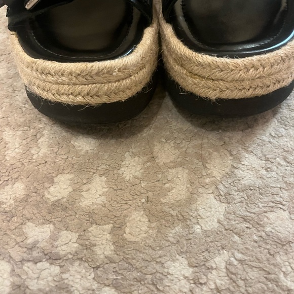 Zara Black Buckle Strap Platform Espadrilles Women's Sandals size 9 - Picture 4 of 5